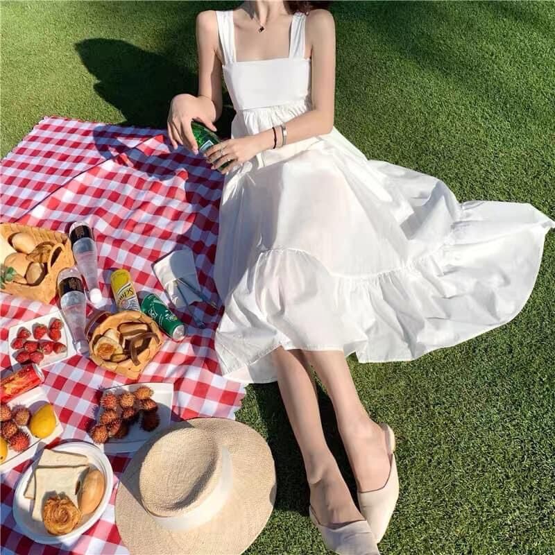 Váy - Đầm 2 Dây, Váy Maxi Đi Biển Dáng Dài