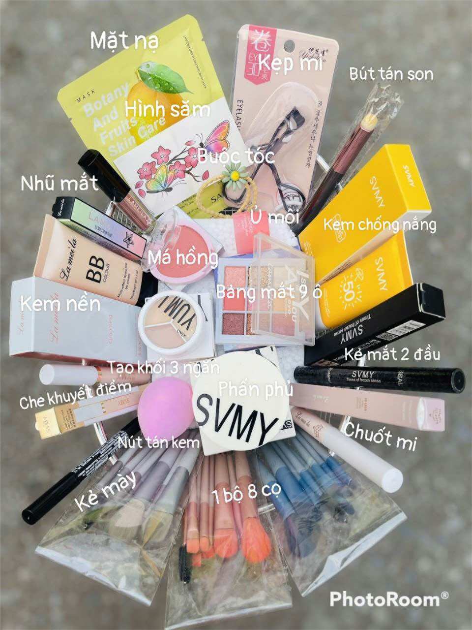 Bộ trang điểm 19 món svmy trang điểm đầy đủ bộ makeup phấn phủ svmy