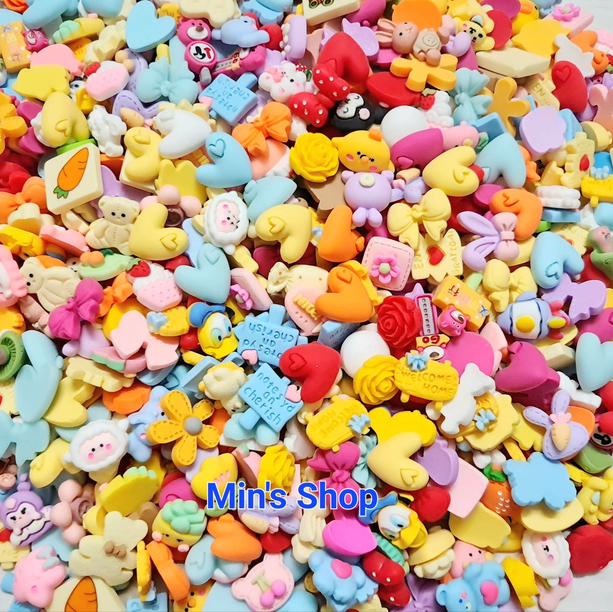 Set 100 charm/center nhám trộn nhiều mẫu xinh (có cả những mẫu ko có trong ảnh)
