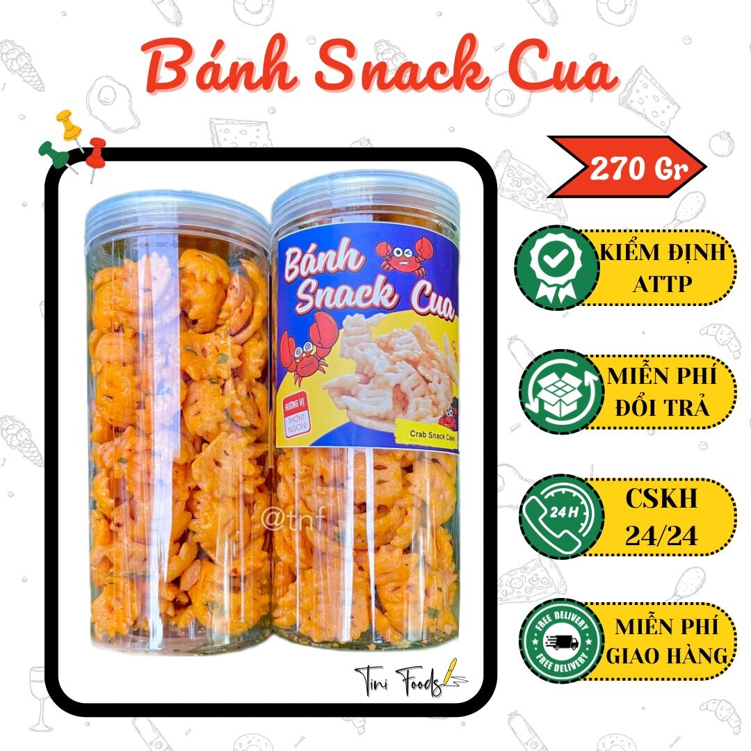 Bánh snack cua lắc mắm hành - giòn rụm siêu ngon - hũ pet 250g