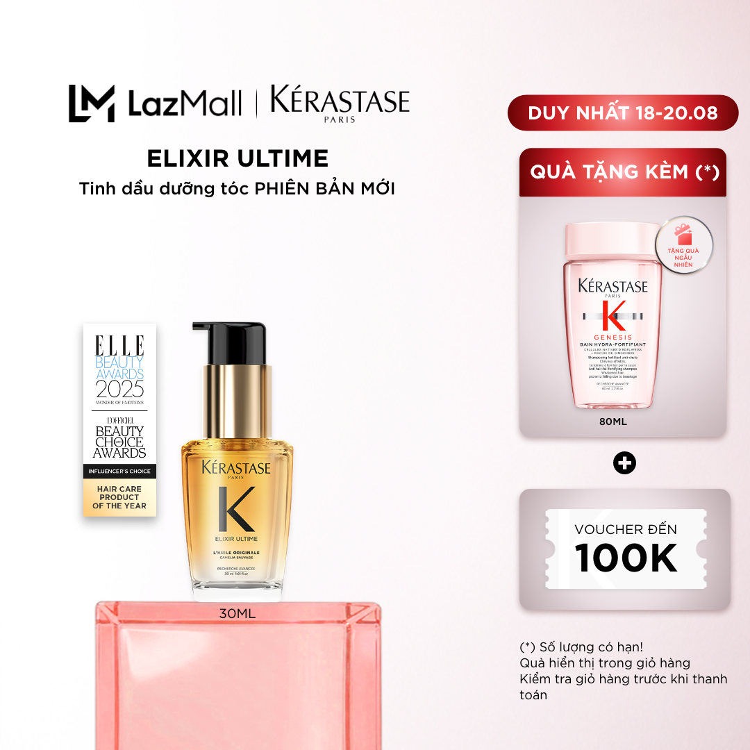 [MỚI] Tinh dầu dưỡng giúp tóc bóng mượt & giảm chẻ ngọn  – Kérastase Elixir Ultime Oil 30ml