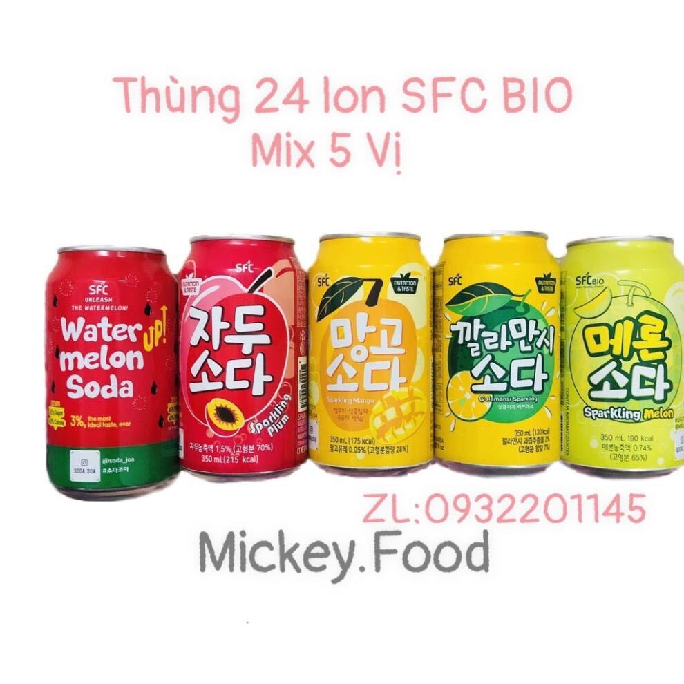 Thùng 24 lon SFC Mix 5 Vị Hàn Quốc lon 350Ml