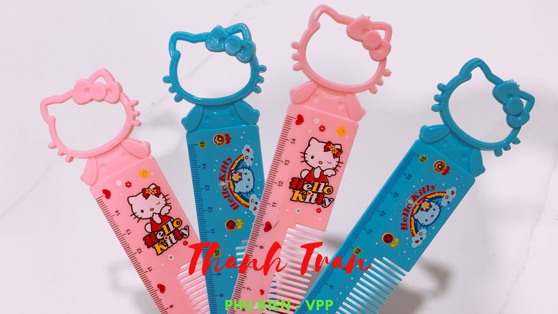 Thước kẻ hình kitty dạng lược 15cm