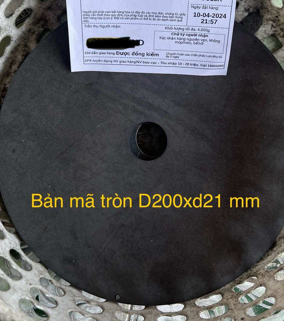 Bản mã tròn d200xd21mm dày 2mm, 3mm