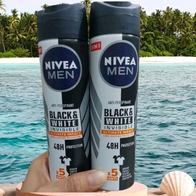 Xịt khử mùi nivea men black & white 150ml ngăn ố vàng áo