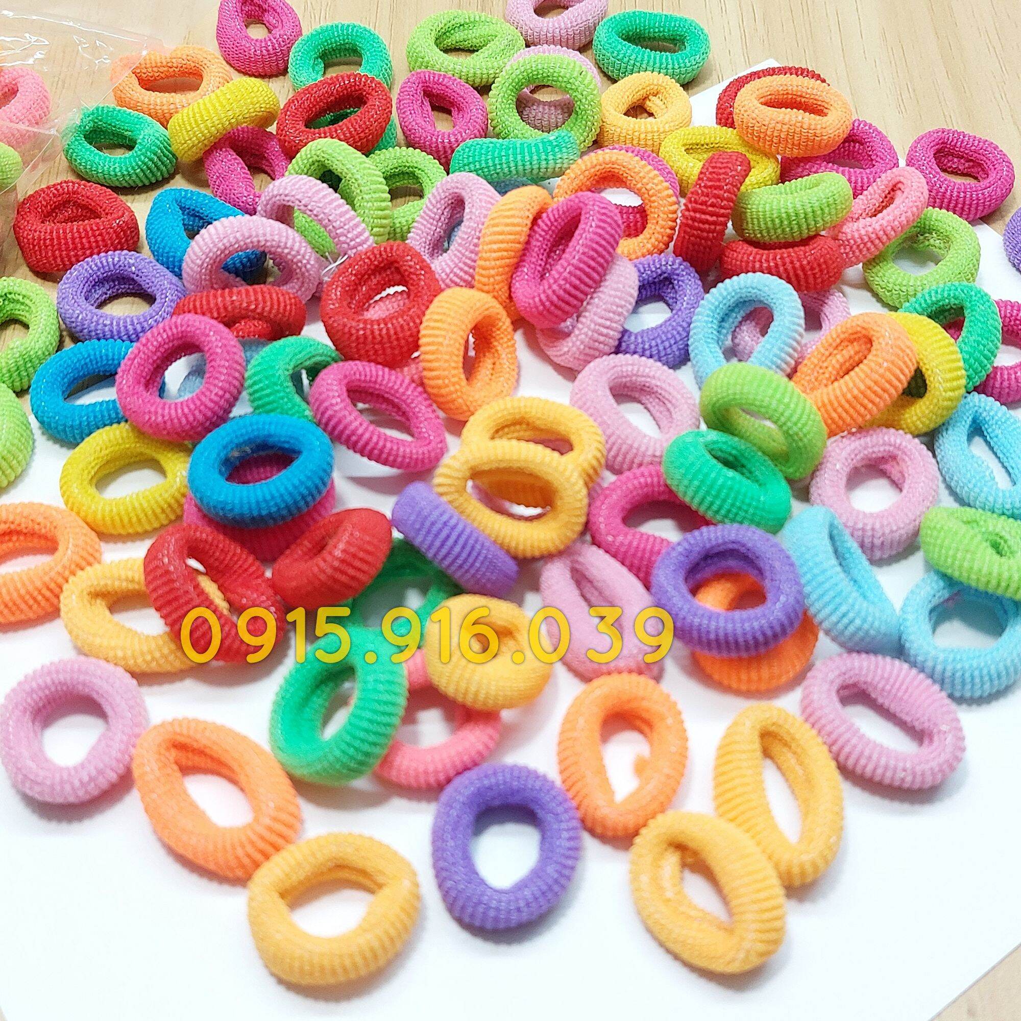 Thun Cột Tóc Trẻ Em Size Nhỏ, 1 Bịch 98 Thun Cột Tóc