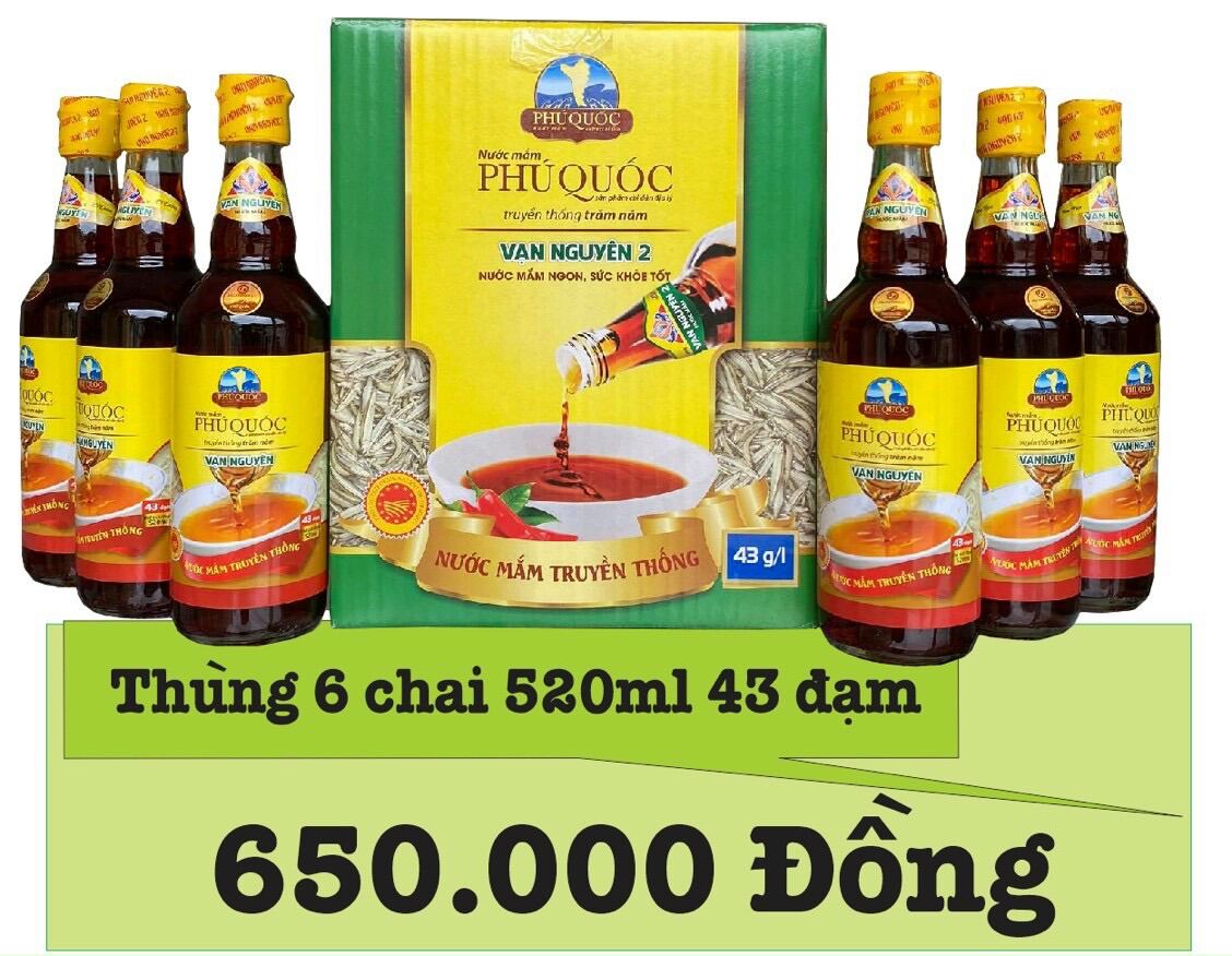 Nước mắm Thùng 6 chai 520ml 43 đạm