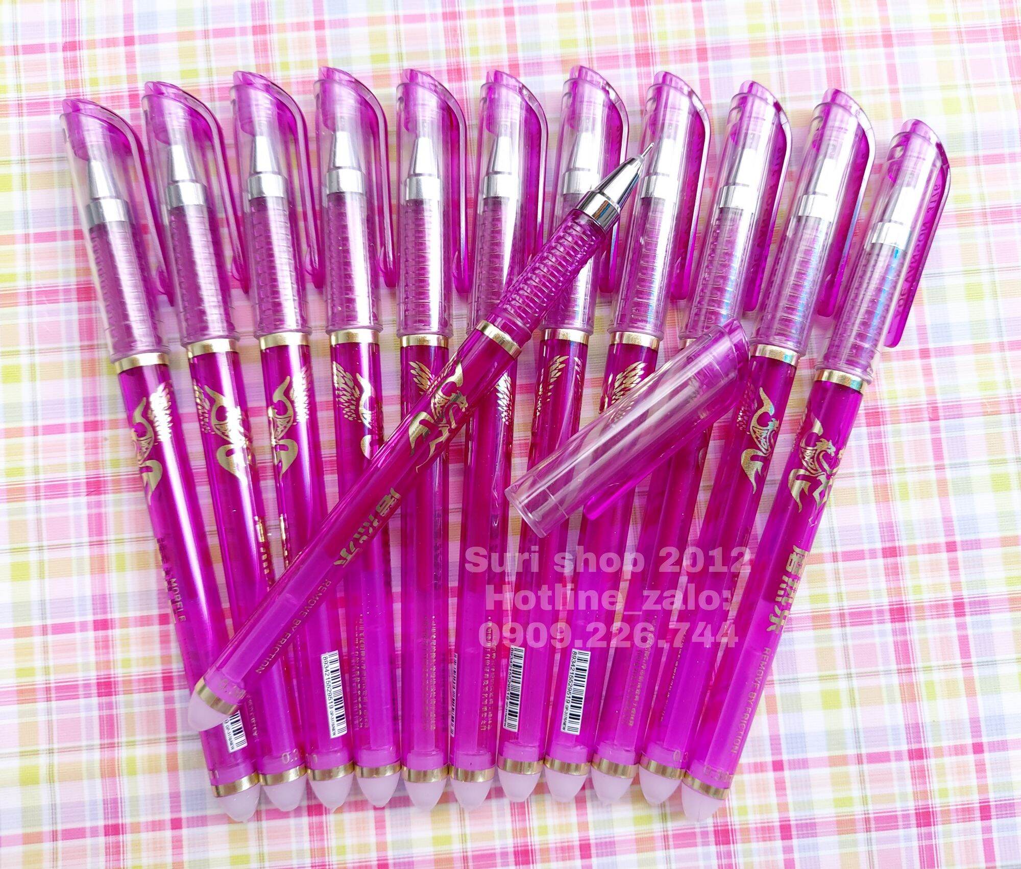 Hộp 12 cây bút gel mực tím xoá được 3176 ngòi 0.38mm cho học sinh tiểu học và mọi lứa tuổi