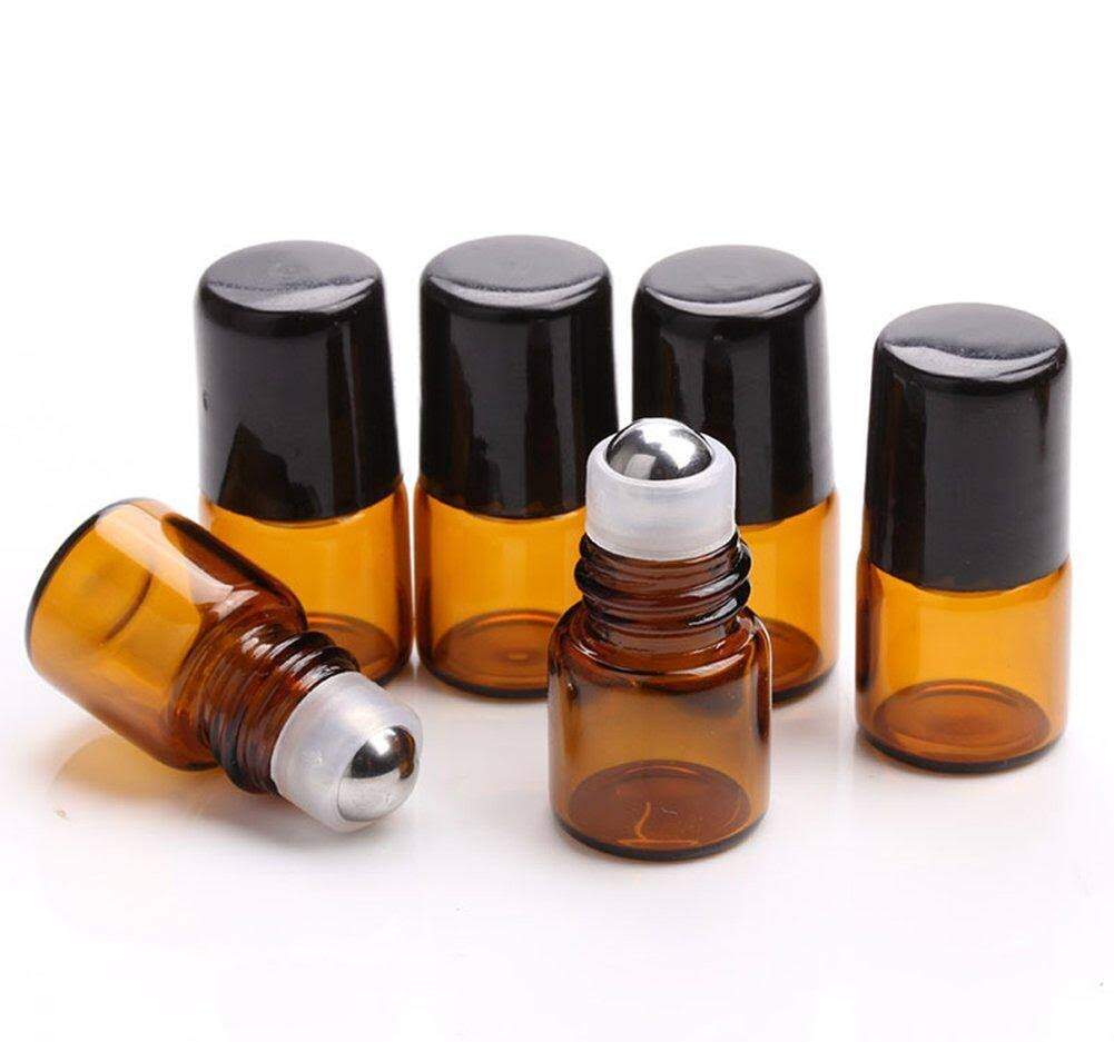 Combo 10 Chai thủy tinh nâu1ml 2ml 3ml 5Ml 10ML ,Bi lăn bằng thép ,đựng nước hoa