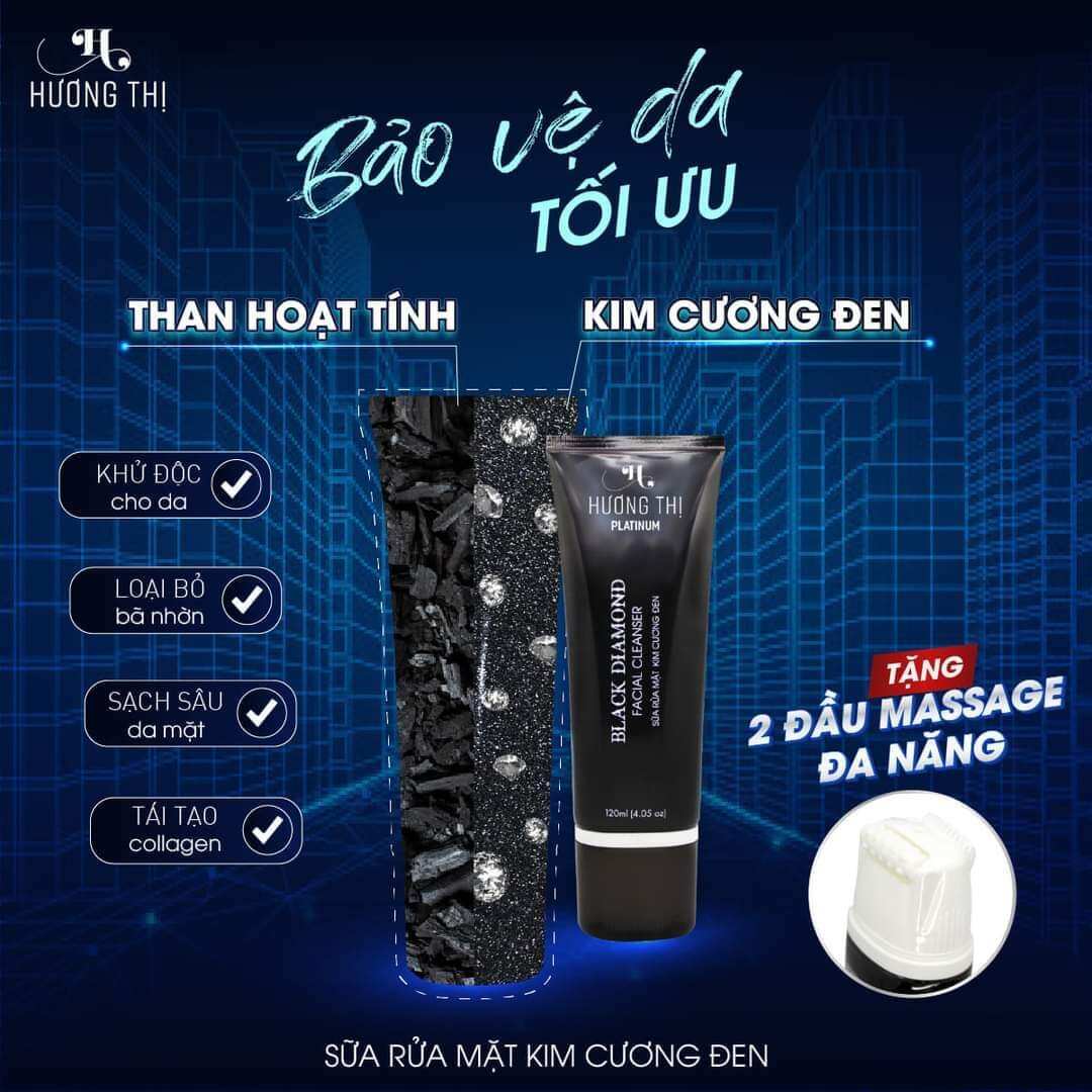 Sữa rửa mặt kim cương đen Hương Thị 120ml