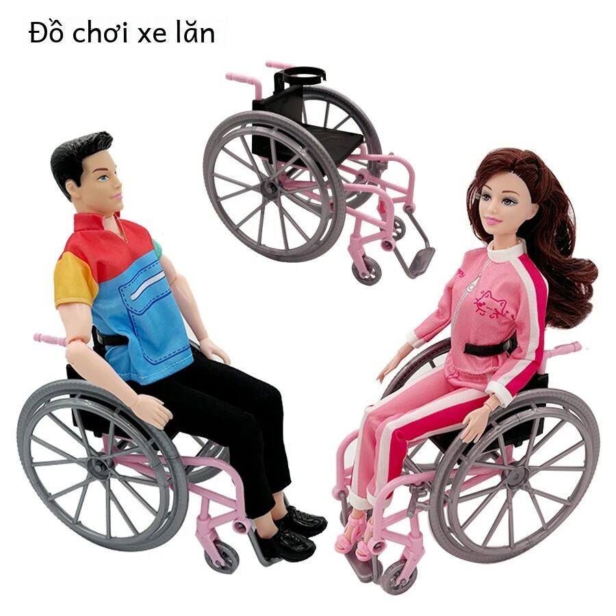 Di Chuyển Được Sống Động Như Thật Xe Lăn Cho Búp Bê Barbie/Ken Búp Bê Mini Dễ Thương Nhà Búp Bê Phụ Kiện Đồ Chơi Dành Cho Trẻ Em Quà Tặng Sinh Nhật Nhựa Unisex 3-12 Tuổi