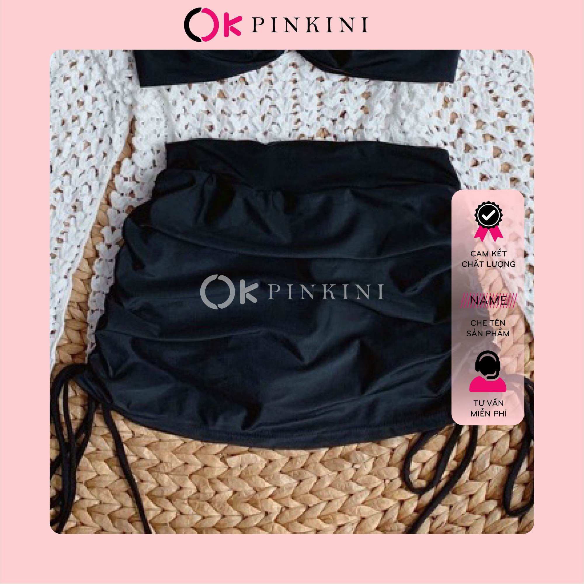 Bikini Đồ Bơi 2 Mảnh Quần Váy Kín Đáo 2M01 (Video, Ảnh Thật)