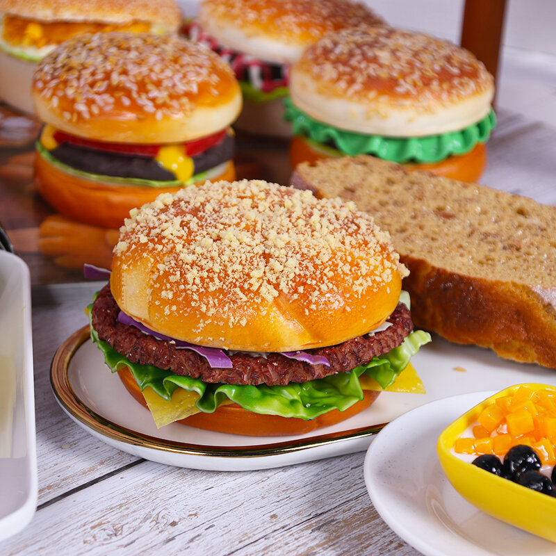 Mô hình hamburger mô phỏng đạo cụ chụp ảnh đồ chơi thực phẩm mẫu trang trí hamburger thịt bò to lớn kfc