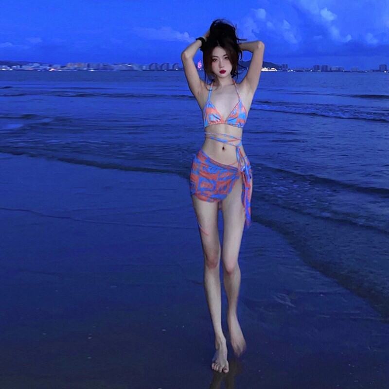 Áo Tắm Bộ Ba Chiếc Bikini Instagram Hàn Quốc Mẫu Bán Chạy Mẫu Mới 2022 Mùa Hè Cho Nữ Đồ Bơi Suối Nước Nóng Bãi Biển Hot Girl Gợi Cảm thumbnail