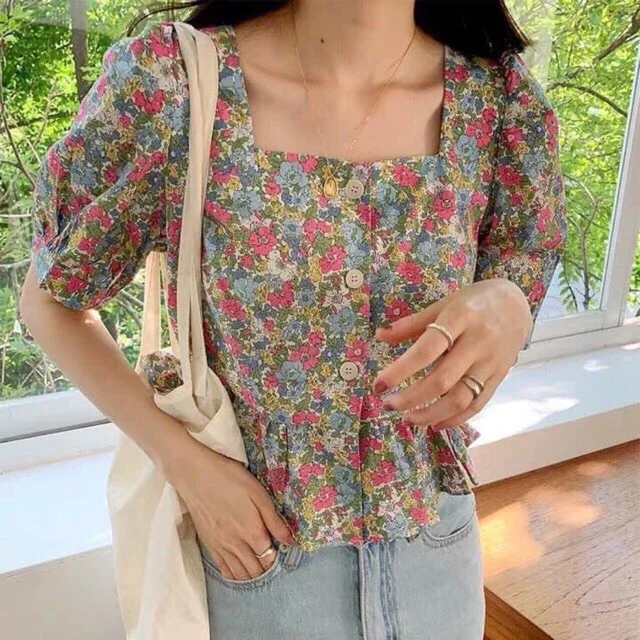 Áo peplum hoa nhí