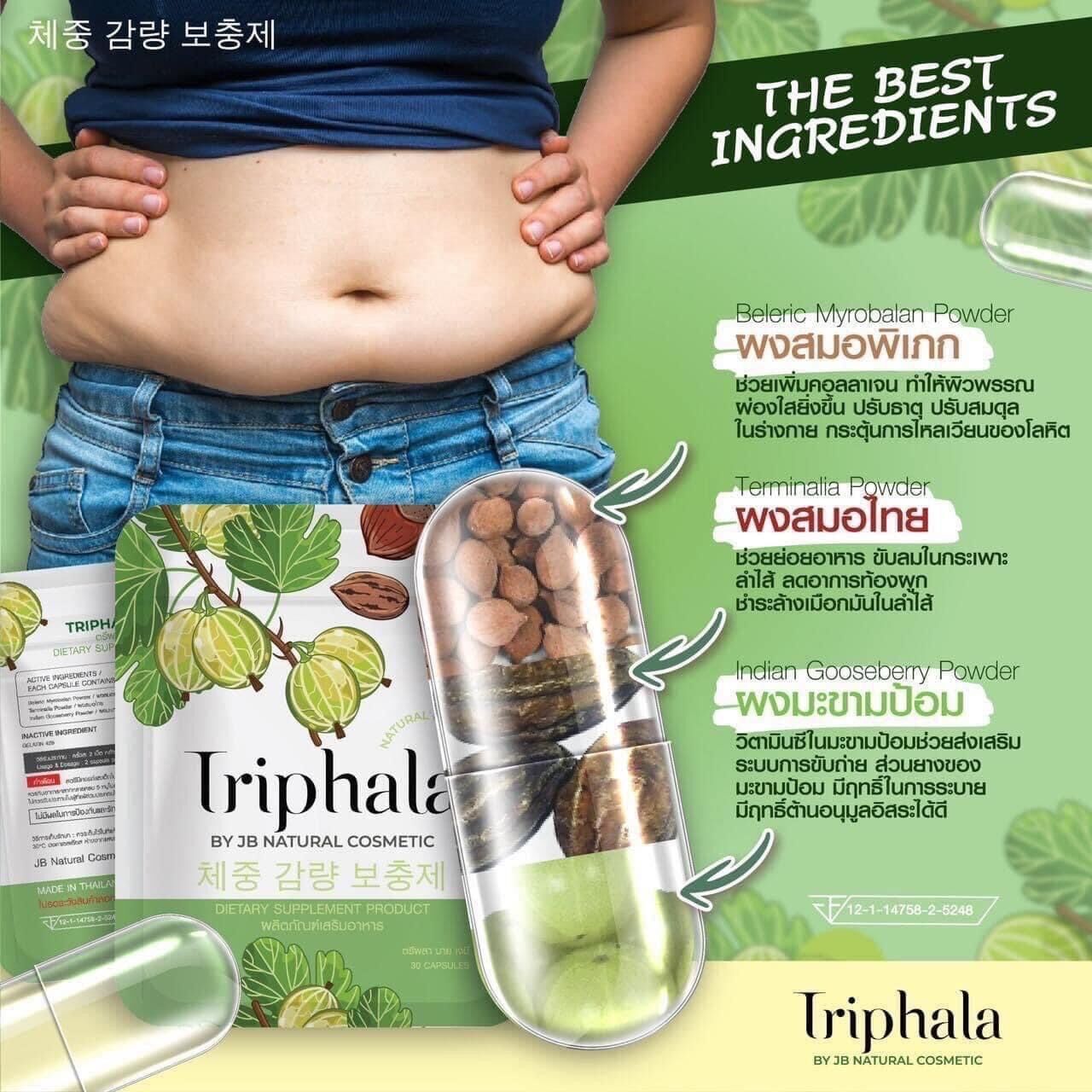 Triphala DETOX khử mở gói 30 viên