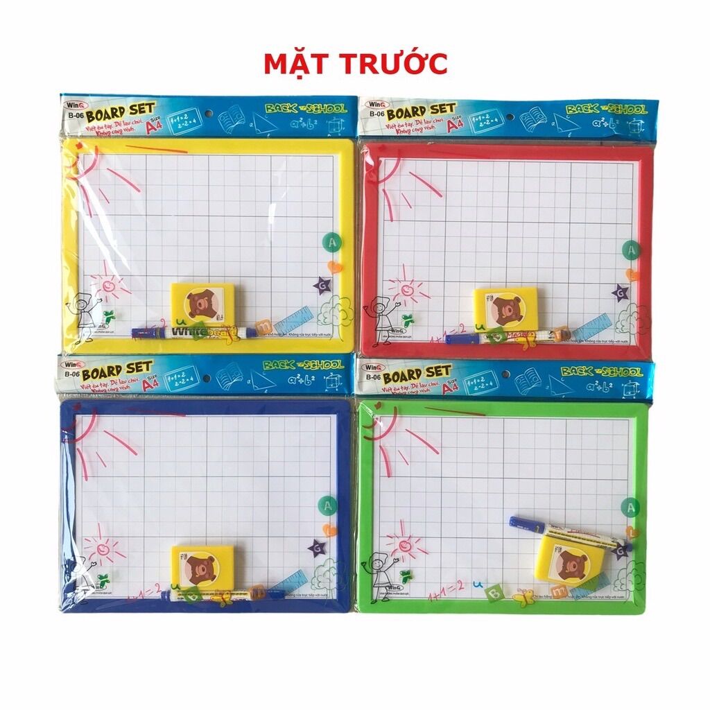 Bảng bộ 2 mặt A4 B-06 WinQ (tặng kèm 1 cây bút và đồ lau bảng)