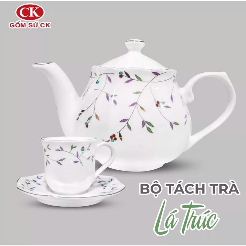 Bộ bình tách trà gốm sứ CK Việt Nam