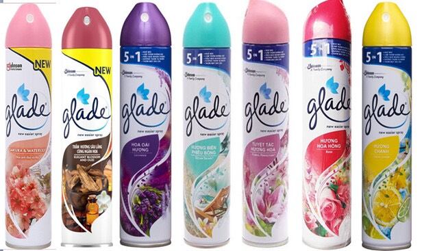 GLADE Bình Xịt Thơm Phòng 280ml Đủ Hương: Hương Lavender, chanh, hoa hồng, Hương Biển,Hoa Anh Đào và Lily, Hương Trầm