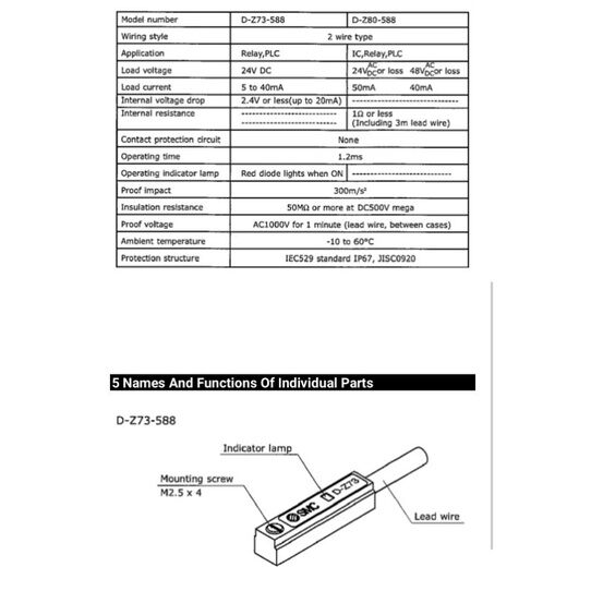 cảm biến xilanh D-Z73 SMC