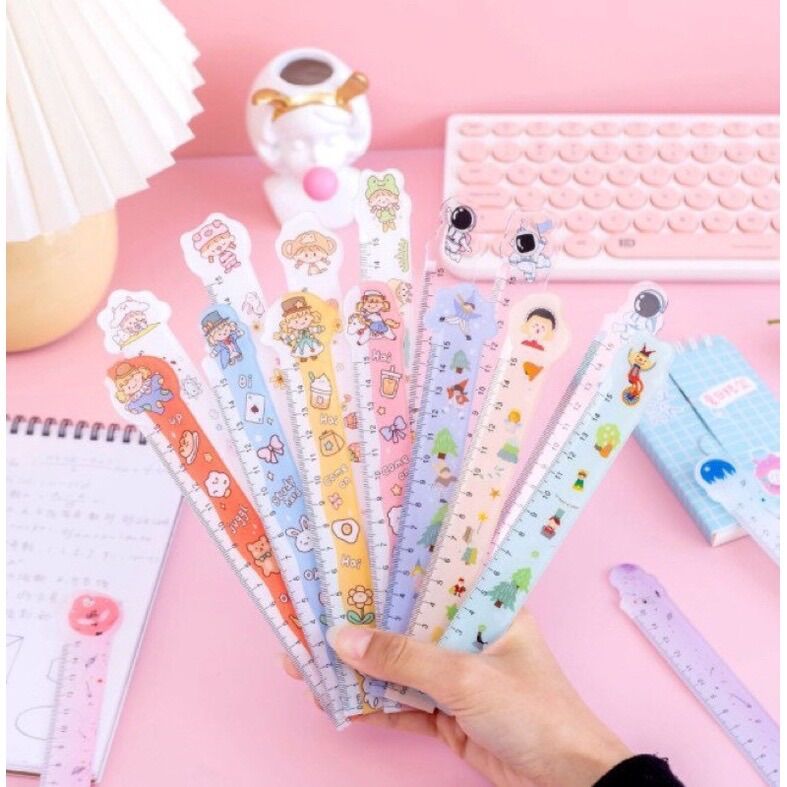 Thước kẻ nhựa hoạt hình dễ thương 15cm