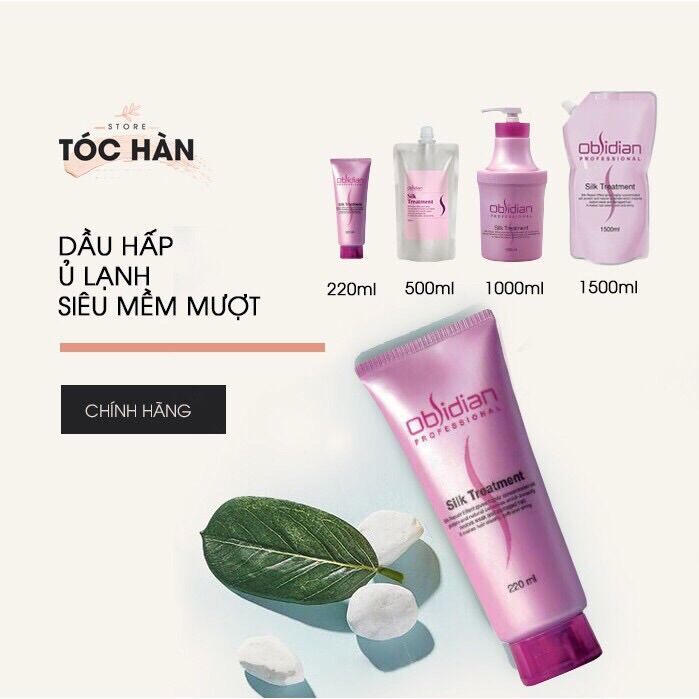 Kem hấp ủ tóc Dầu hấp Obsidian ủ lạnh tóc, mặt nạ dưỡng tóc siêu mượt Silk Treatment Hàn Quốc