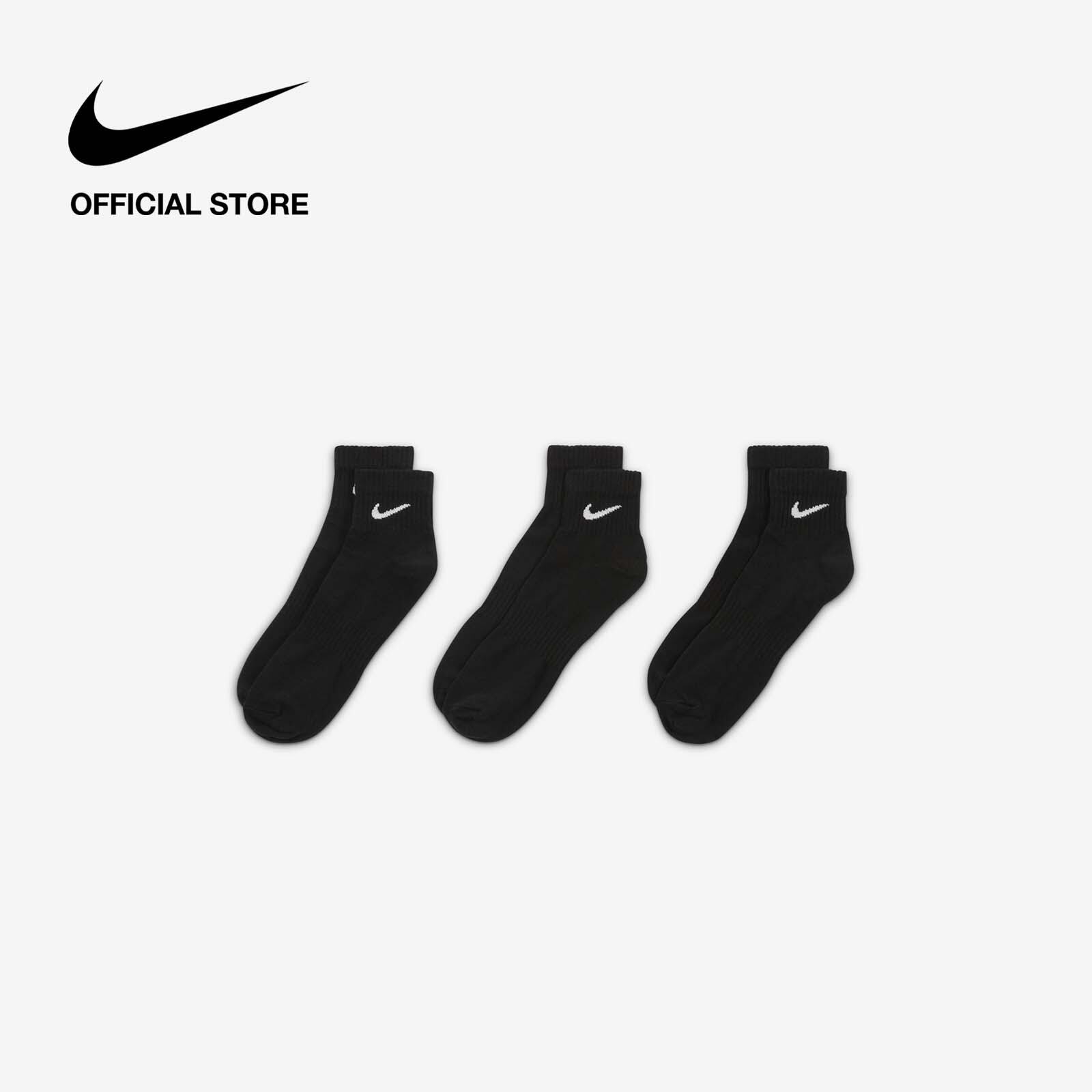 Tất Cổ Cao Nike Everyday Lightweight Training Crew Socks (3 Pairs) - Black