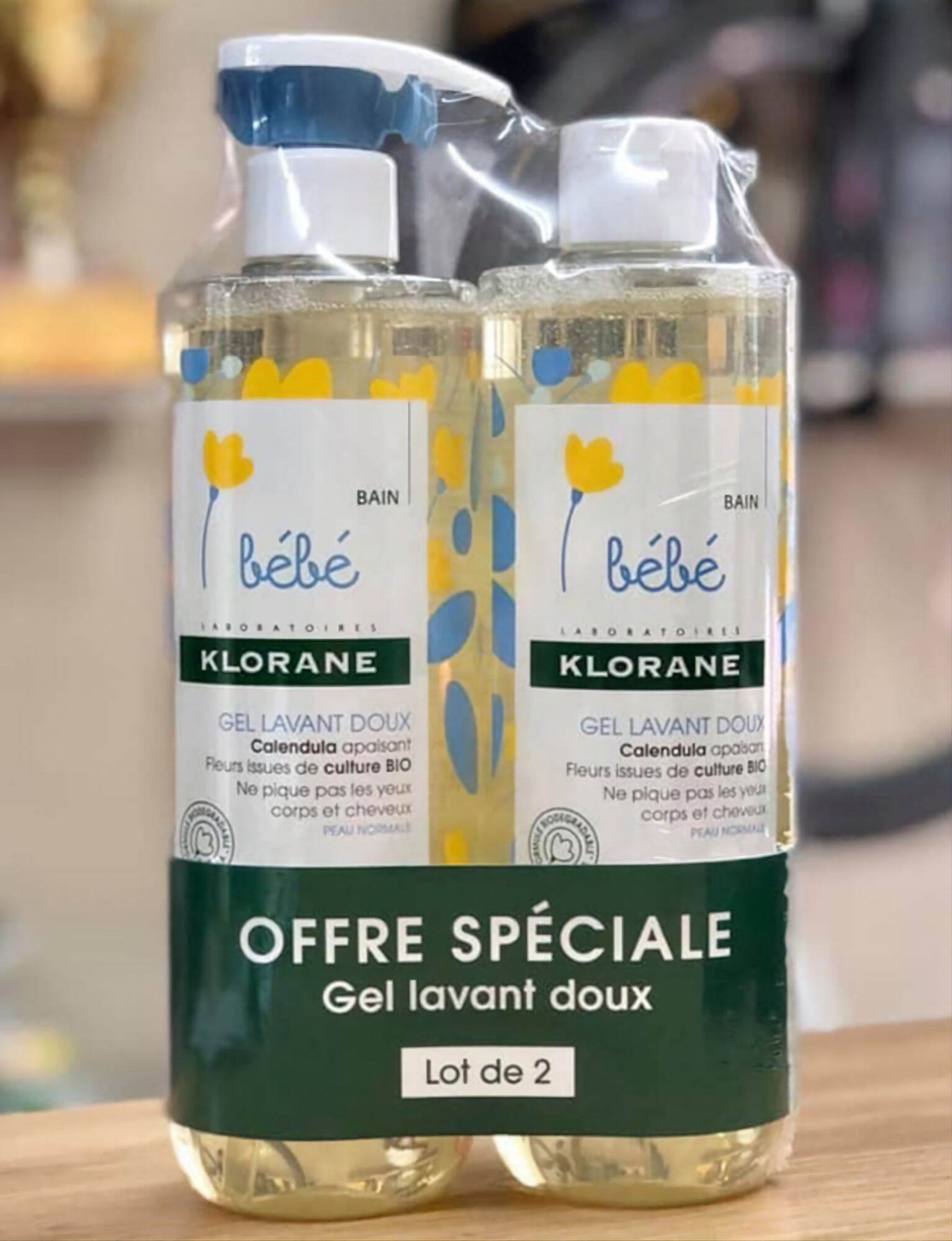 Combo 2 chai Sữa tắm Klorane Bebe 2in1 Pháp