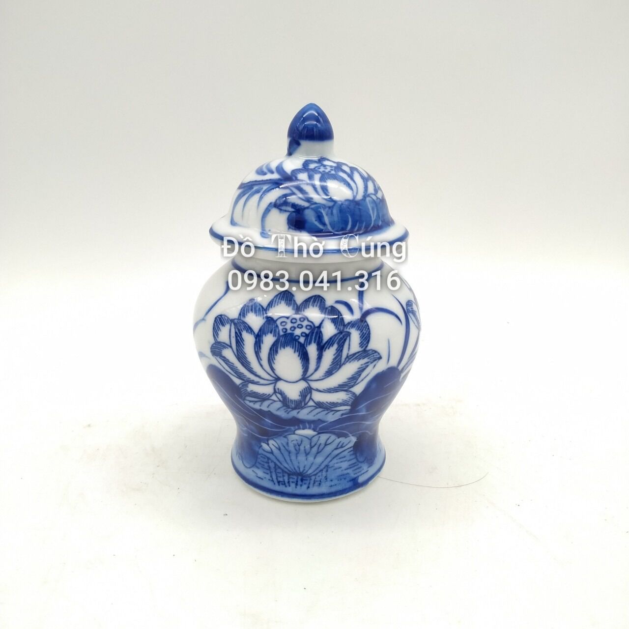 Chóe thờ men lam vẽ hoa Sen