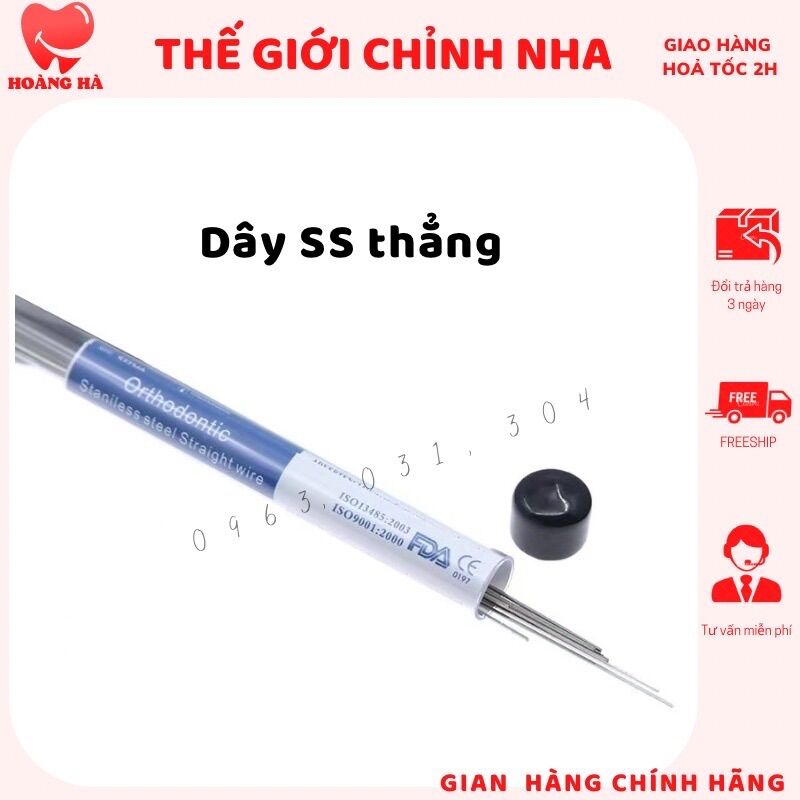10 sợi Dây SS thẳng dùng trong nha khoa dây ss thẳng chỉnh nha