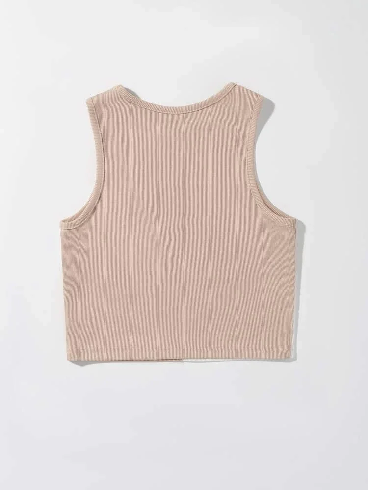Áo croptop màu HỒNG DA Vá 2 mảnh sữa  (0810)