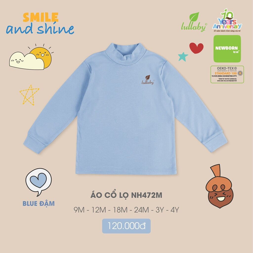 [Lullaby] Áo cổ 3 phân/cổ lọ chất cotton dày hàng đông 2022