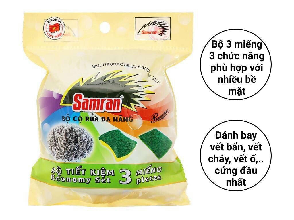 Combo 3 miếng rửa chén giá rẻ