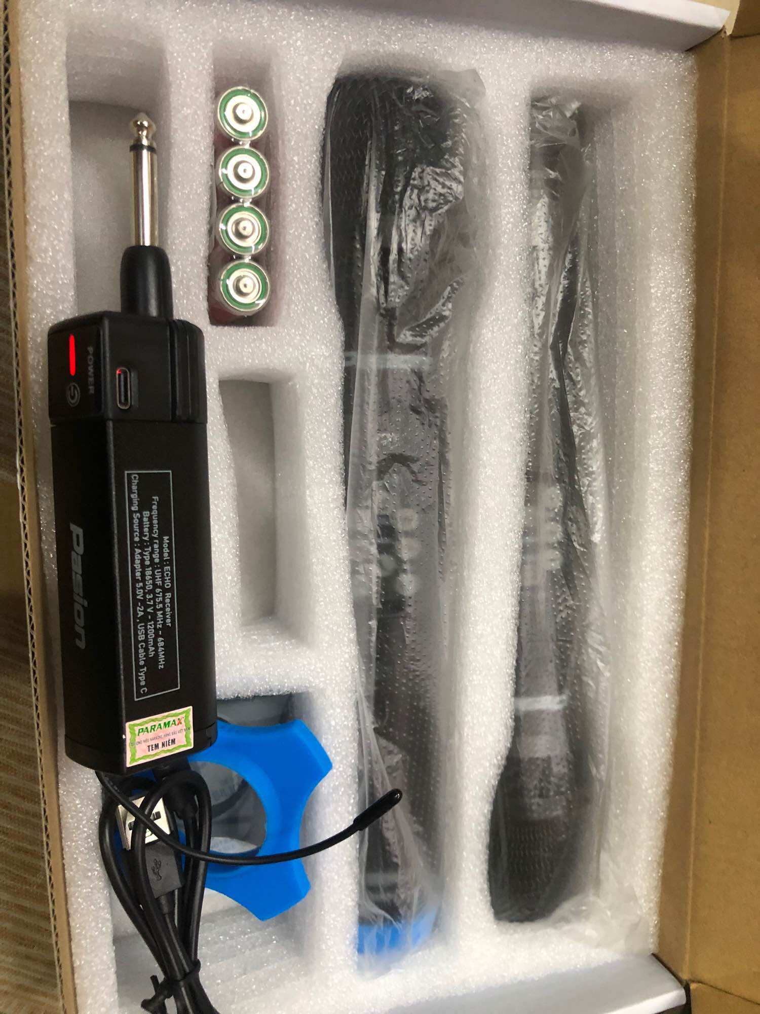 Micro karaoke không dây DSP Paramax Pasion Echo (Dòng micro cực hay, chống hú, tương thích Bose, JBL, Sony)
