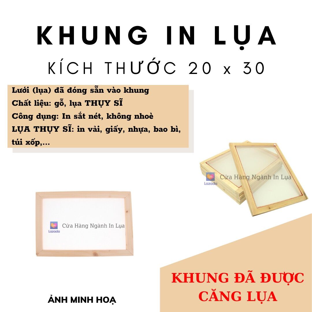 Khung in lụa 20x30cm - sản phẩm đã có căng lụa