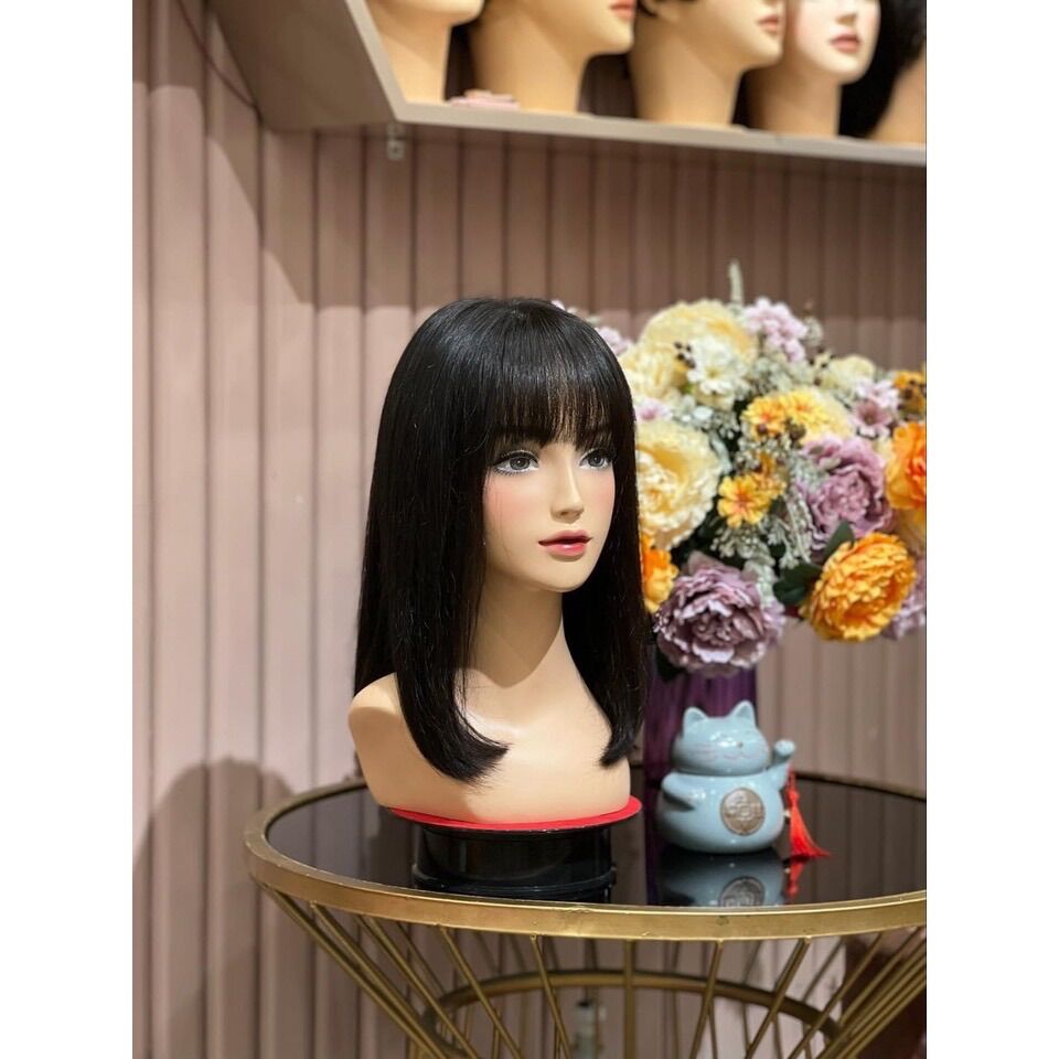 Tóc giả nữ nguyên đầu bằng tóc thật siêu đa 3D
