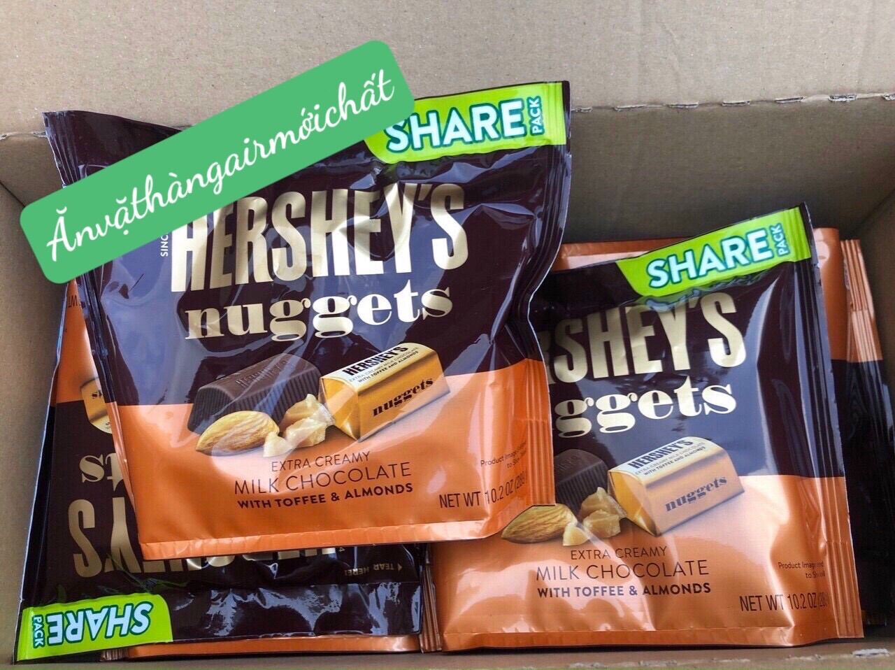 [New Tháng 12/2026]Socola Hershey’s Nuggets Đủ Vị Gói 300 gram