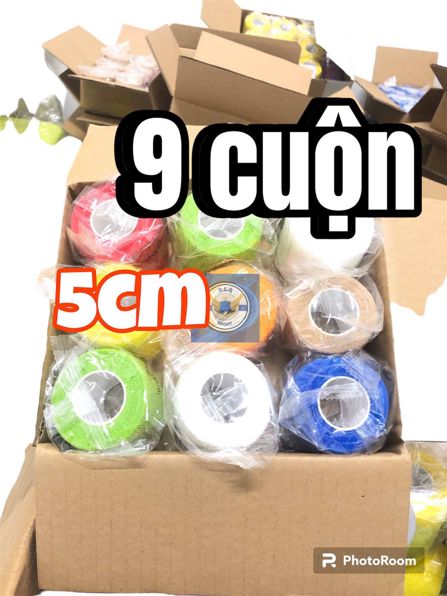 Băng Keo Thể Thao Combo 9 cuộn 5cm Băng cao su non Thể thao