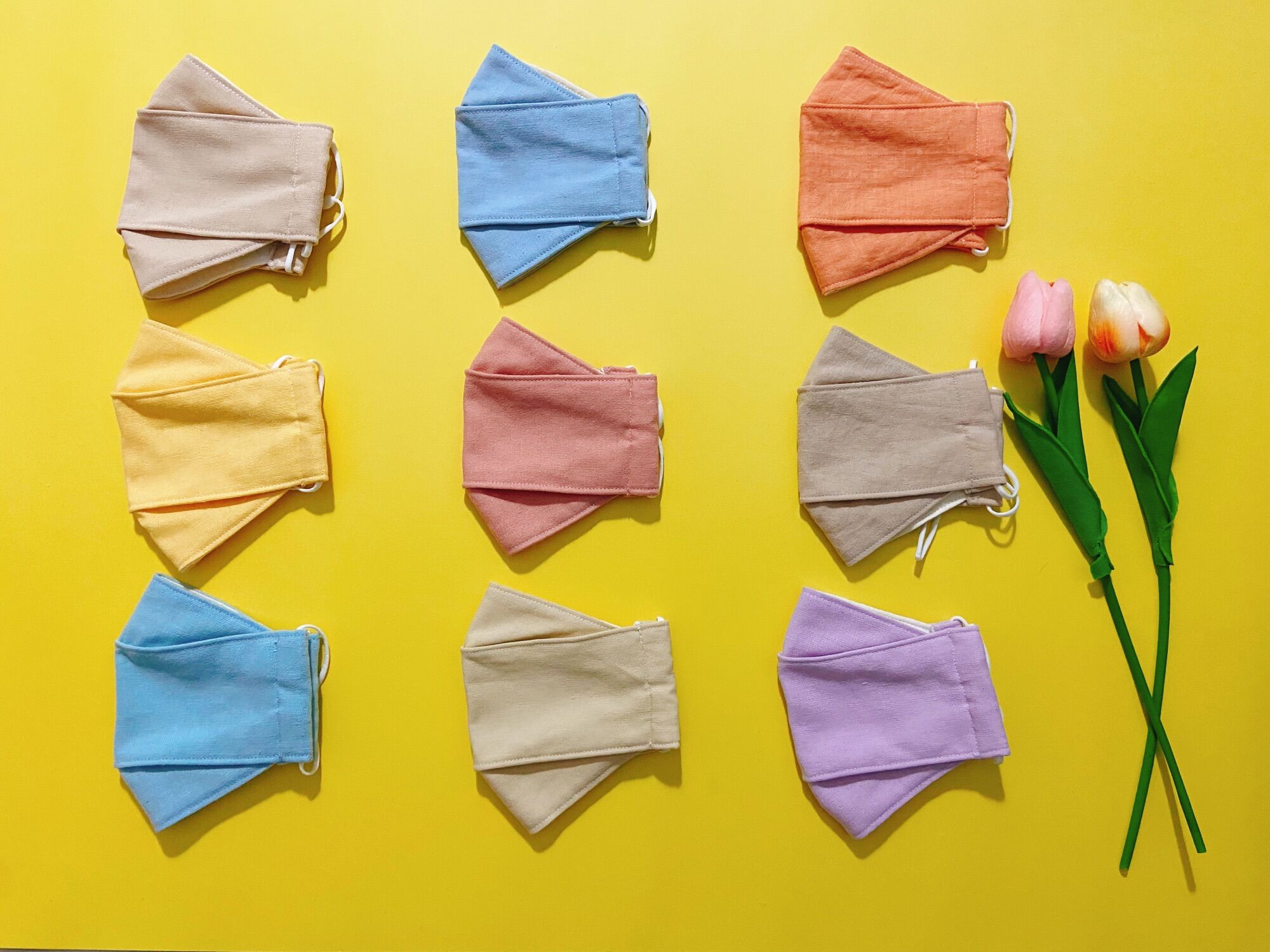 Khẩu trang vải 3D linen cho người lớn