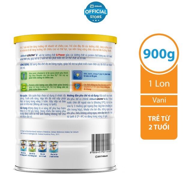 Sữa bột Abbott Grow 4 900g