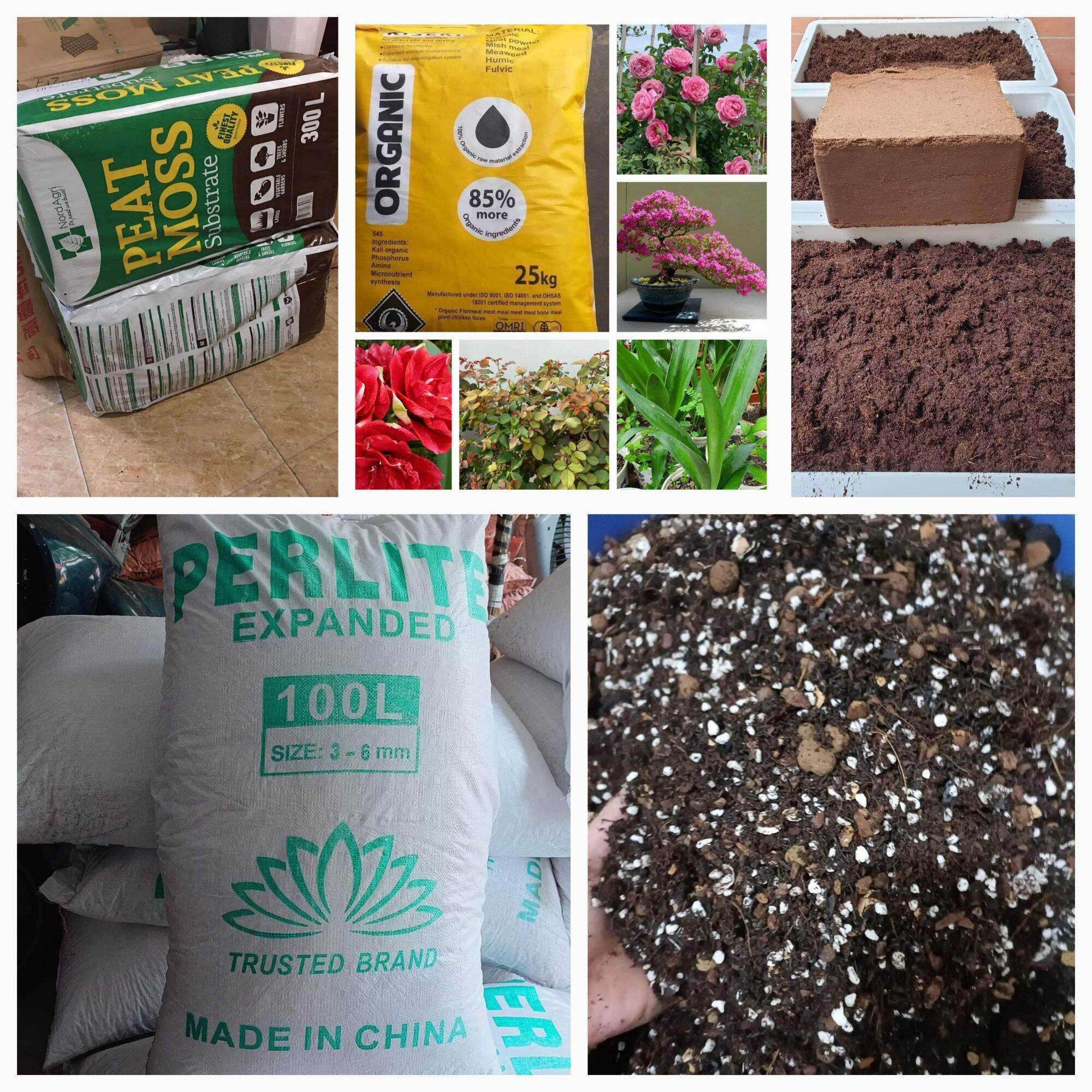 Mùn Hữu Cơ peat moss Cao cấp thêm 10%Đá perlite