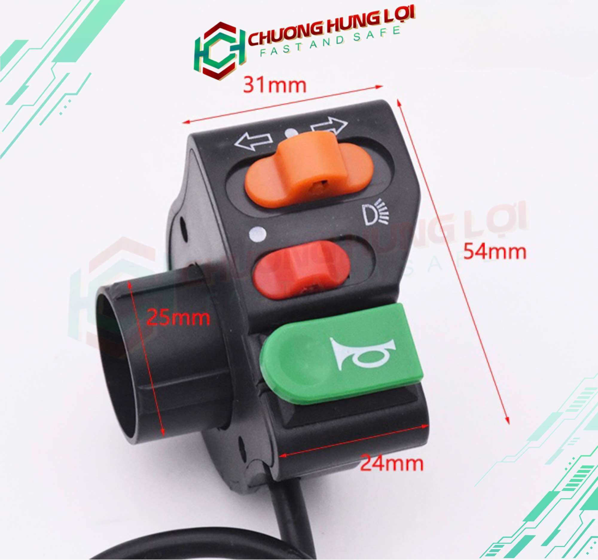 Bộ Cùm Công Tắc Kèn, Xi Nhan, Đèn Xe đạp điện