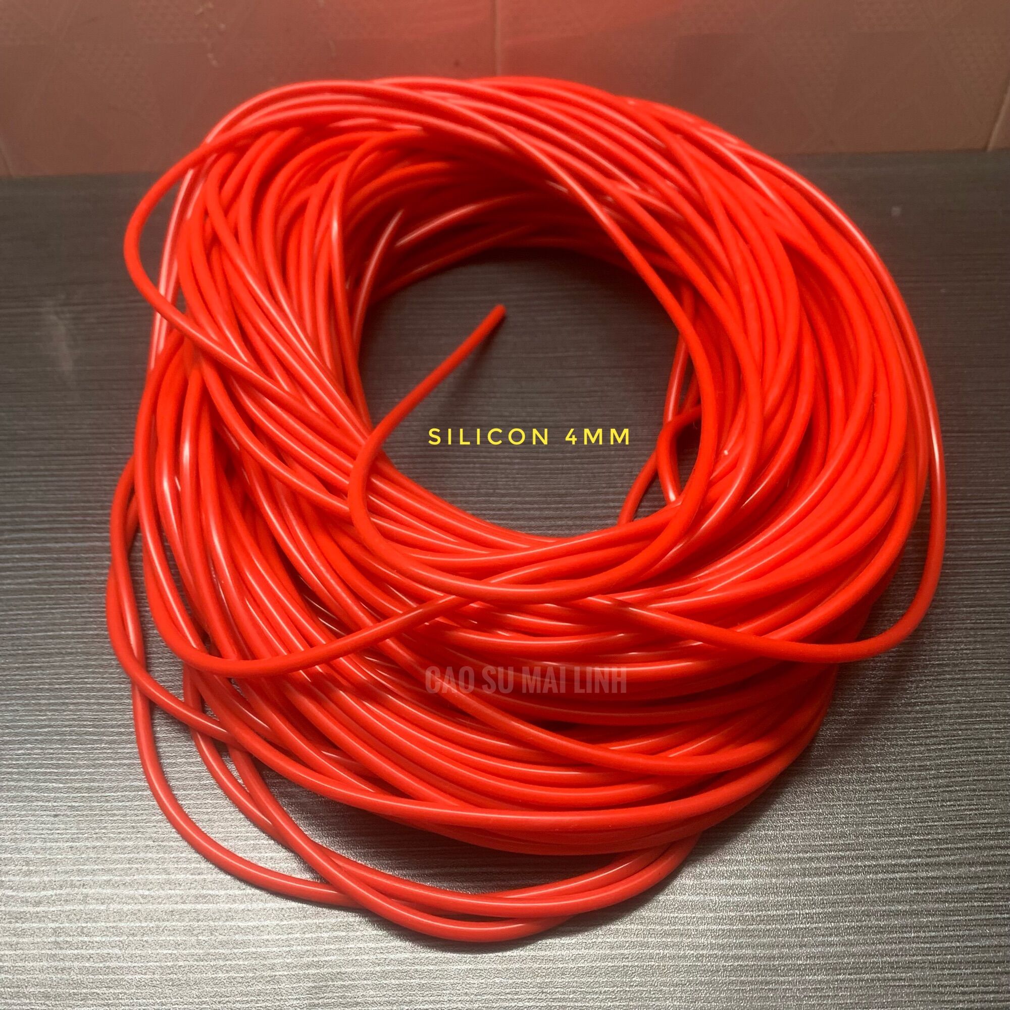 Ron silicon chịu nhiệt dày 4mm - 45k 1 mét / Sin chỉ chịu nhiệt / Ron chịu nhiệt / Ron mét chịu nhiệt / Ron đỏ
