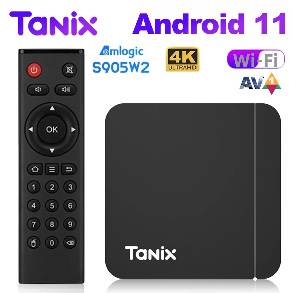 TANIX | Tanix W2 Android 11 TV Box 4K HD Set-Top-Box Amlogic S905W2 Quad-Core 16/32/64GB BT Wifi Kép HDMI 2.0 Máy Nghe Nhạc Gia Đình