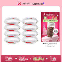 COMBO 8 Hộp thủy tinh LocknLock Glass food container round 530ml X8 LLG883S8 (quấn bóng)