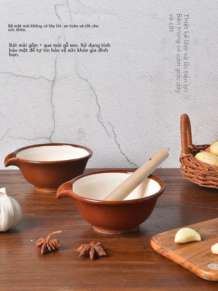 Elephant Has Secret Japanese Style Ceramic Grinding Bowl Kitchen Mash Artifact Garlic Press Mashed Garlic Grinding Sesame Grinder