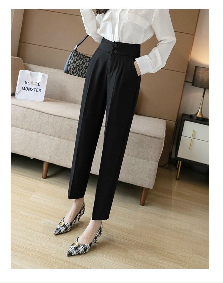 QUẦN BAGGY NỮ CẠP CAO 2 CÚC SIÊU TÔN DÁNG
