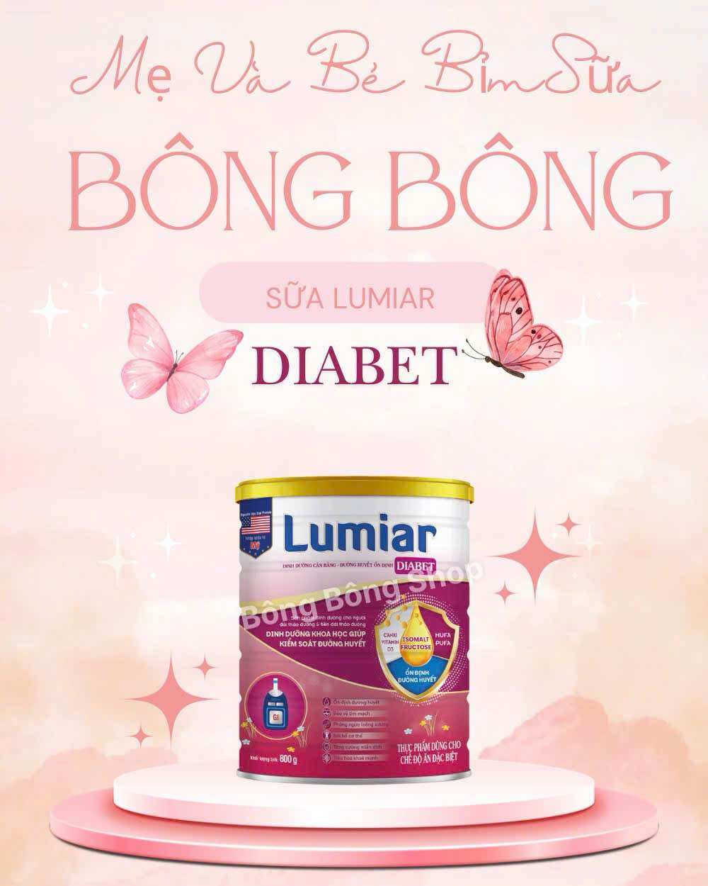 Sữa bột Lumiar Diabet dành cho người tiểu đường giúp ổn định đường huyết