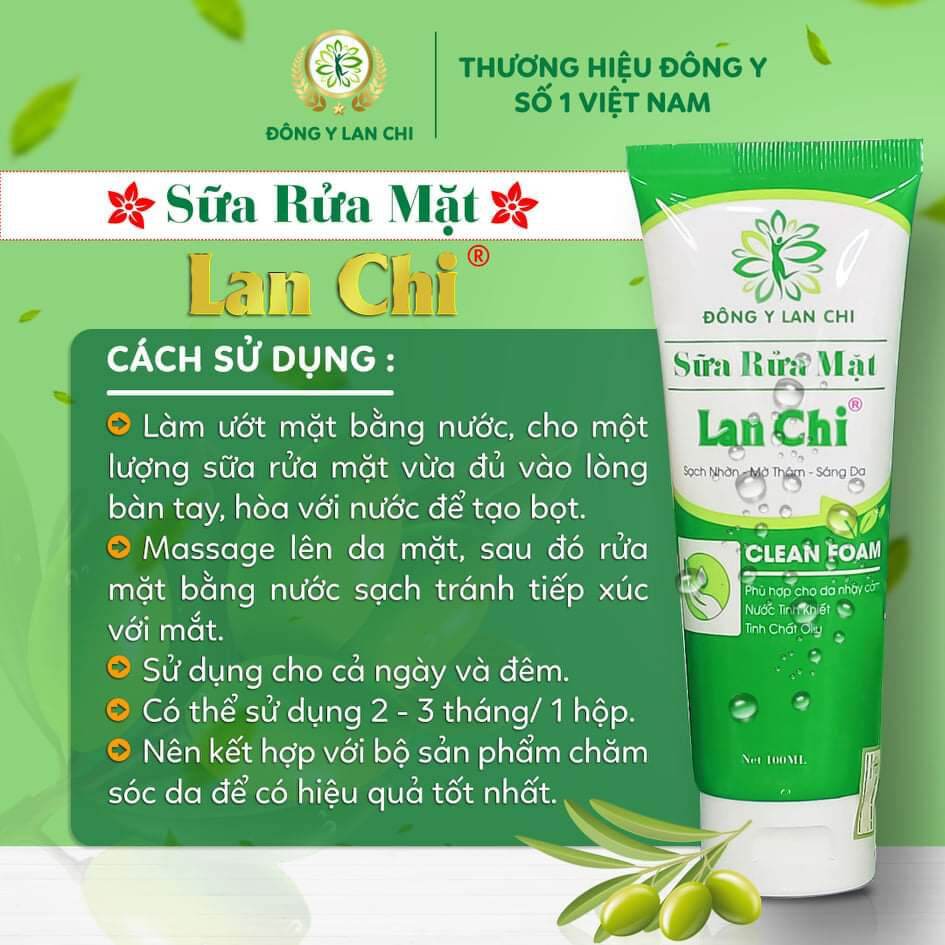 Sữa rửa mặt lan chi : Làm sạch da,ngăn ngừa mụn cám mụn đầu đen