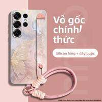 GGUU | Ốp lưng silicon cho Samsung S25/S24/S23 Ultra có dây đeo cổ tay chống rơi